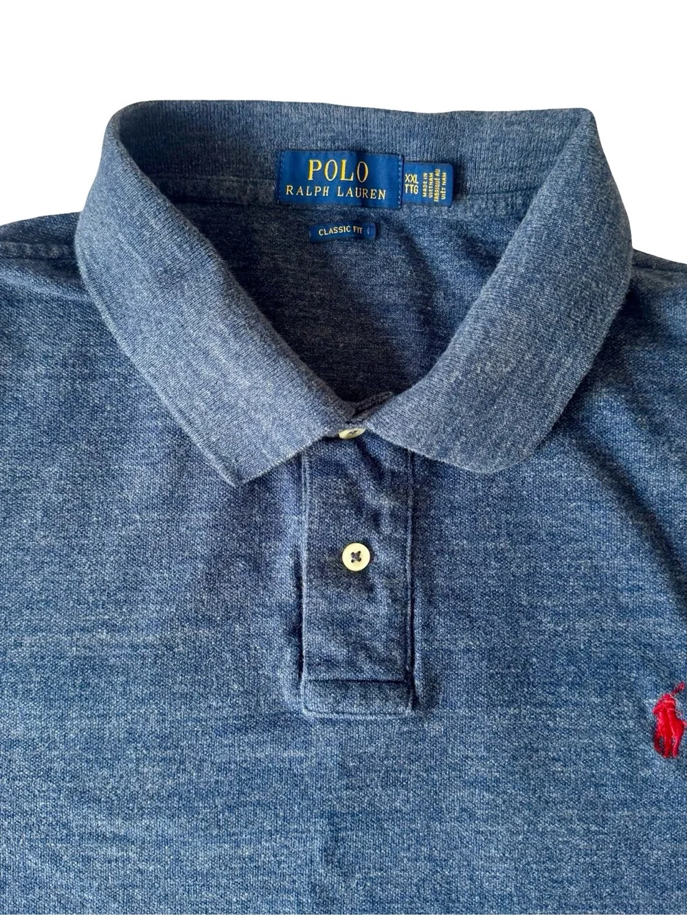 Polo Ralph Lauren Men's Royal Heather Cotton Mesh Polo Shirt Classic Fit XXL